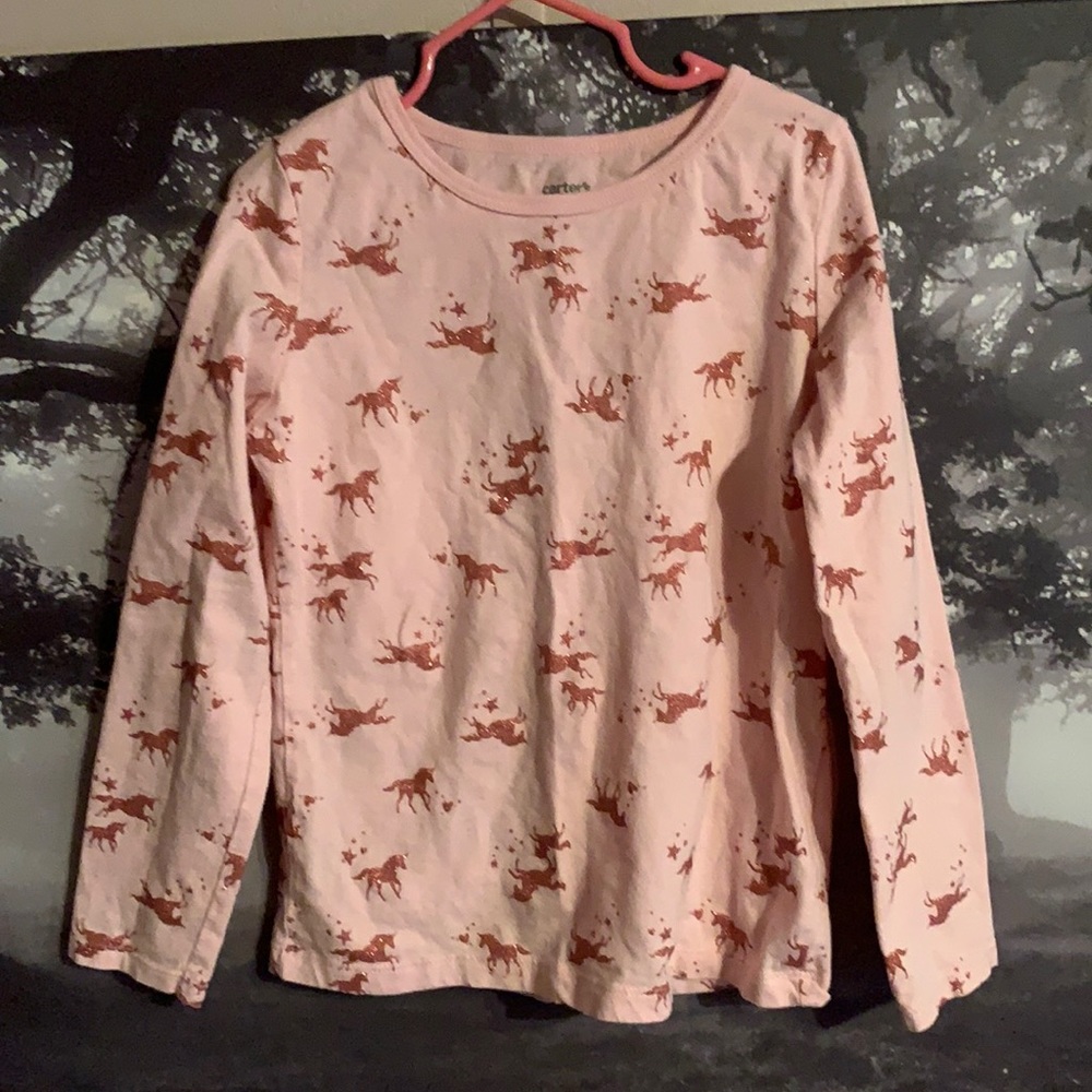 Carter’s Unicorn glitter pink long sleeve top 7